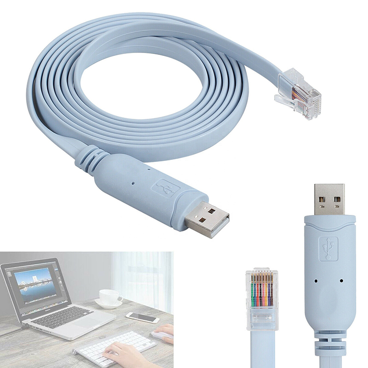 FTDI USB to RJ45 Console Cable, USB to Serial RS232 Rollover Cable for Cisco Routers and Network Switches