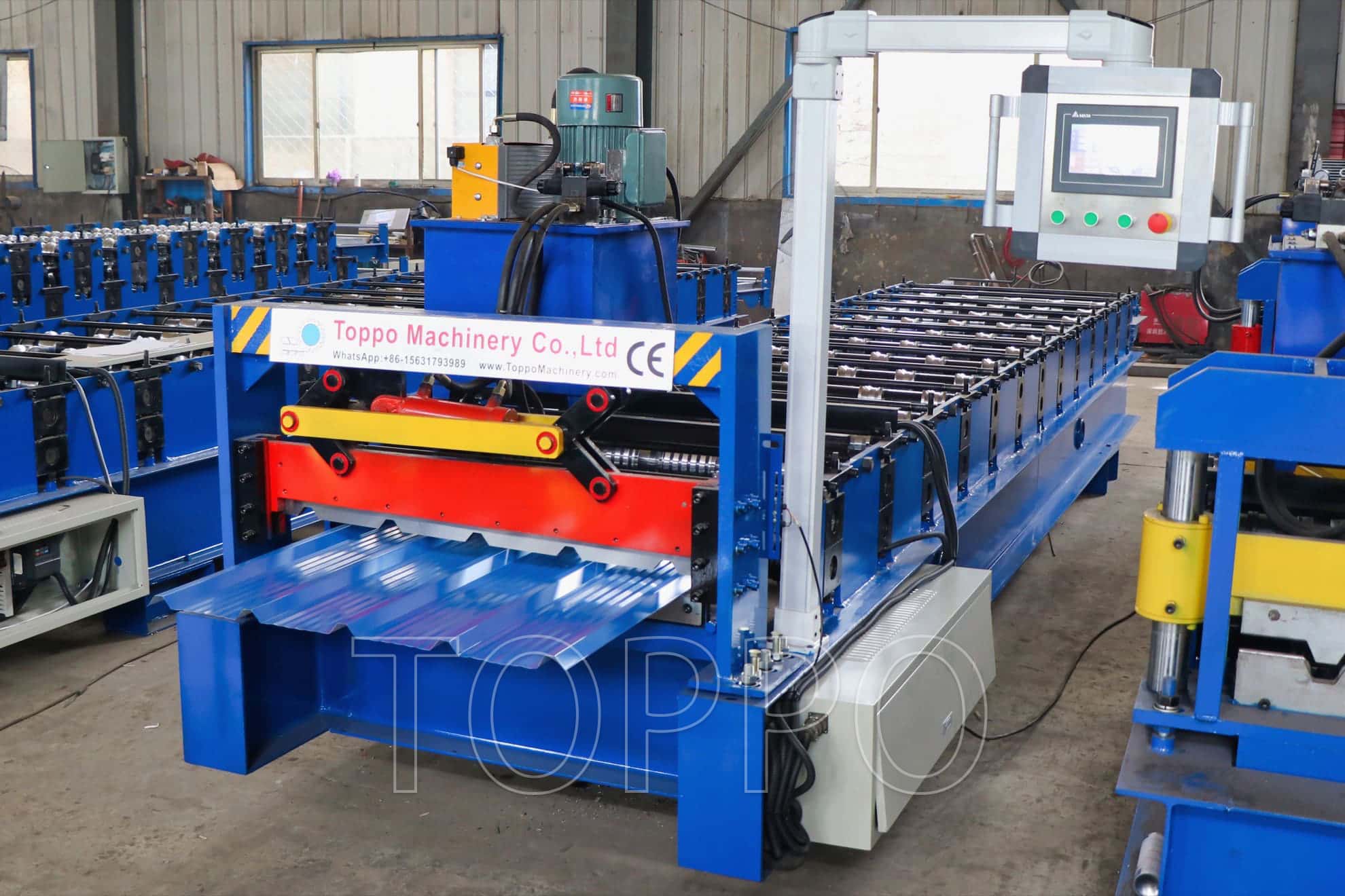 Touchscreen Controlled Trapezoidal Roll Forming Machine with Hydraulic Cutter
