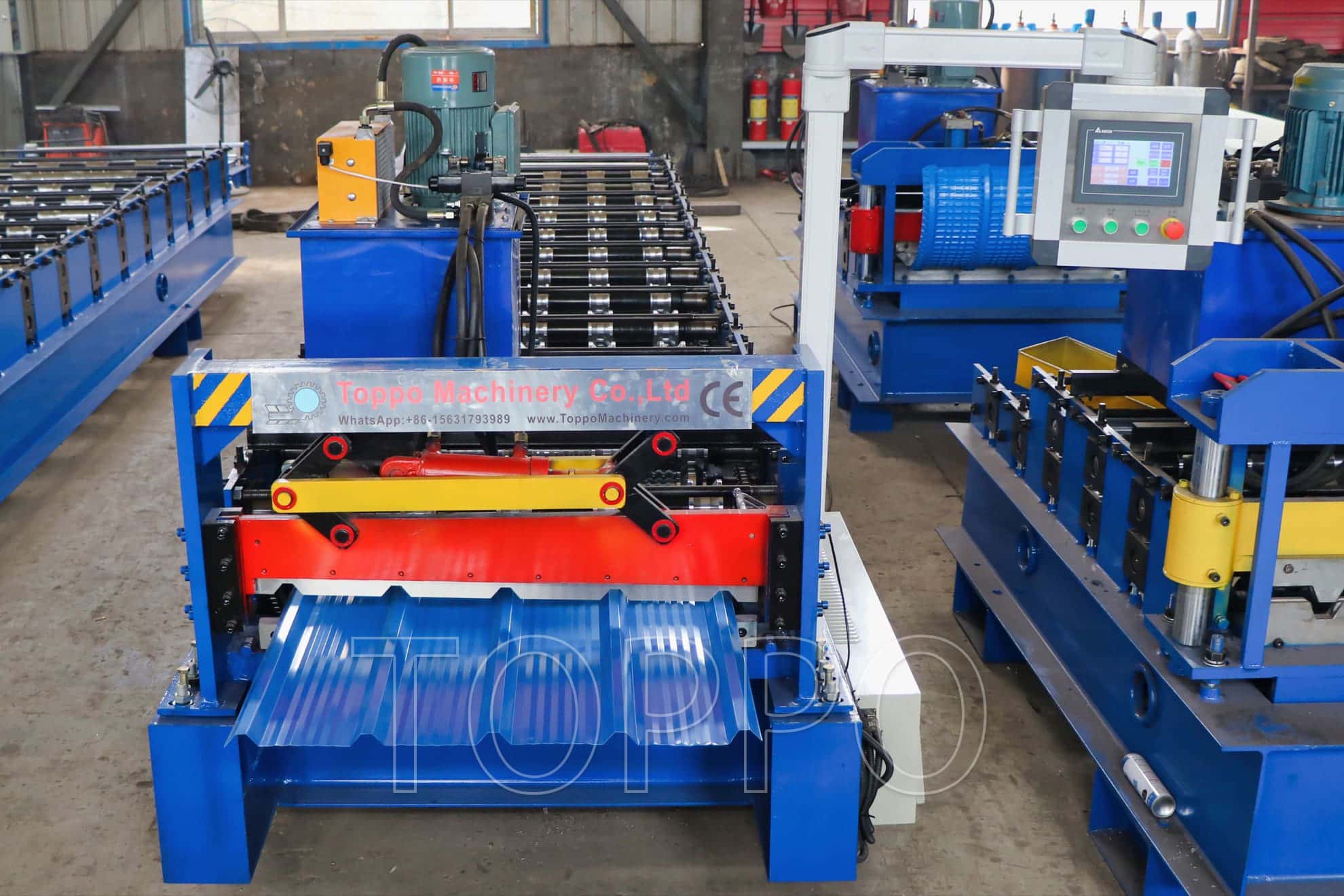 Touchscreen Controlled Trapezoidal Roll Forming Machine with Hydraulic Cutter