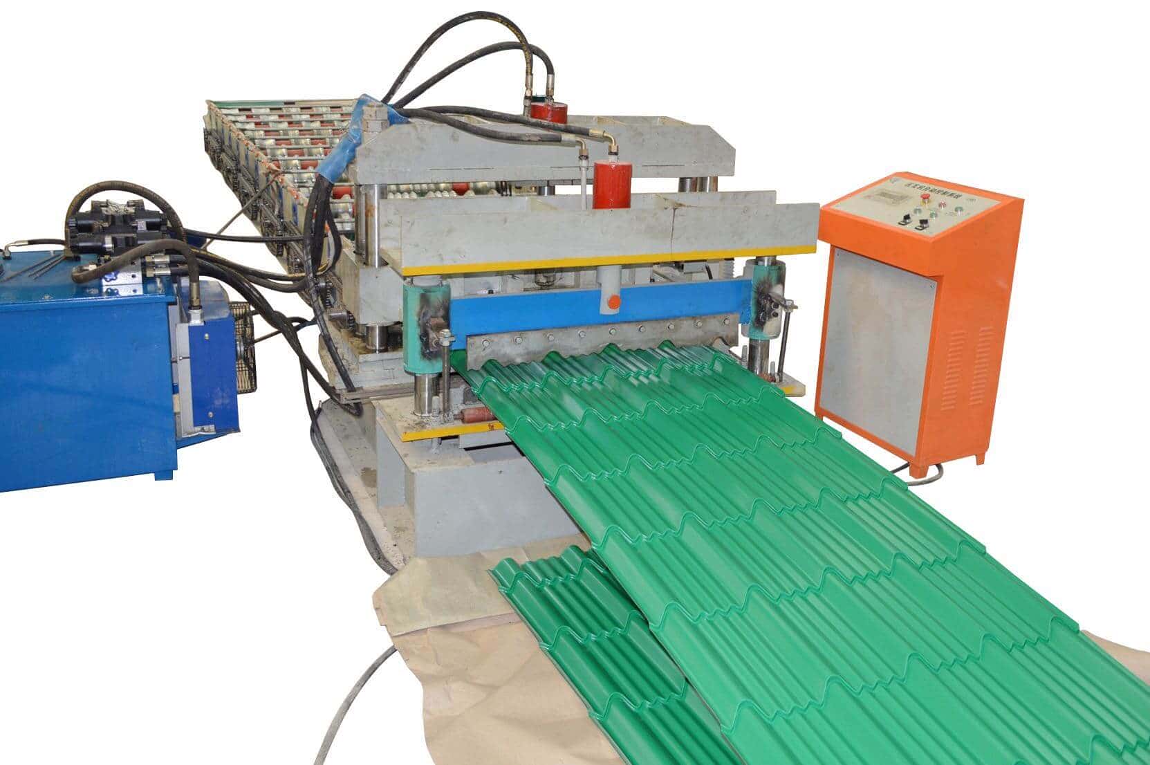 Green Glazed Tile Roll Forming Machine with PLC Automation