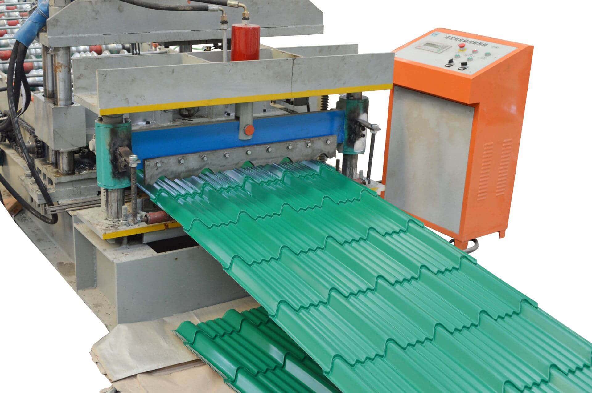 Green Glazed Tile Roll Forming Machine with PLC Automation