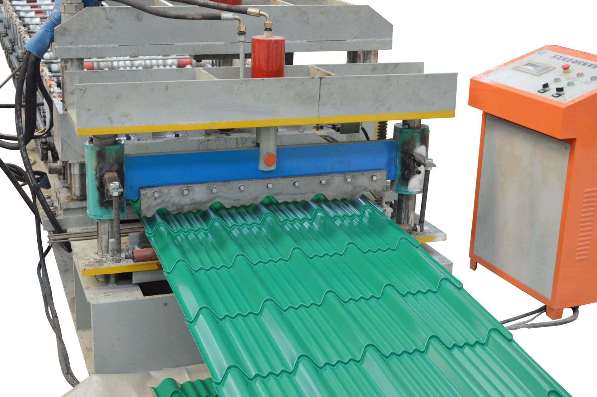 Green Glazed Tile Roll Forming Machine with PLC Automation