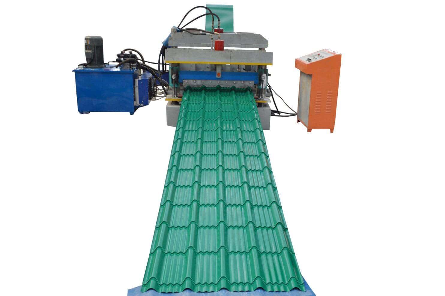 Green Glazed Tile Roll Forming Machine with PLC Automation