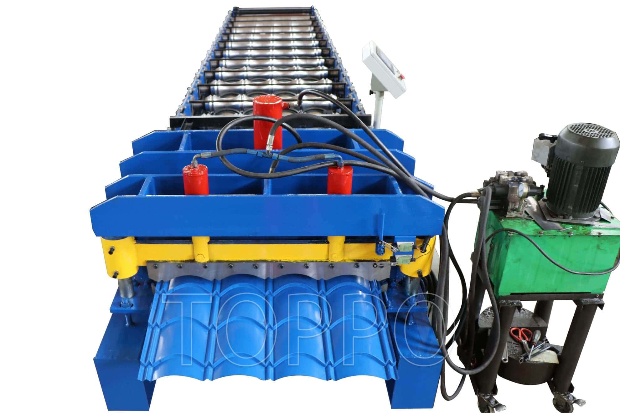 Compact Automatic Bamboo Glazed Tile Roll Forming Machine with PLC Control