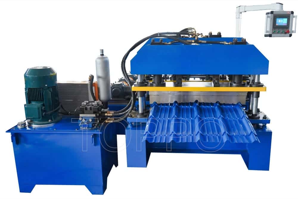 PLC Controlled Glazed Tile Roll Forming Machine for Roofing Sheets