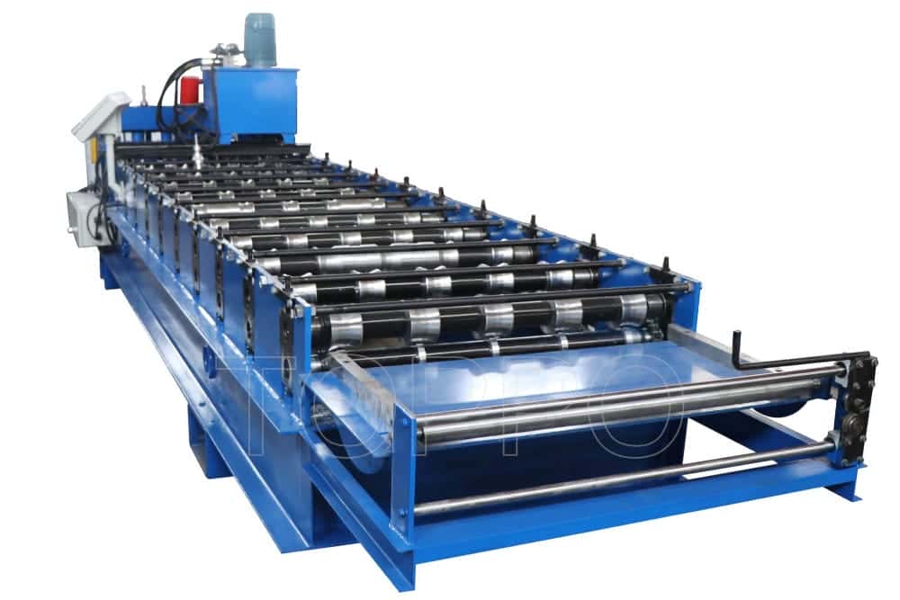 Red Tile Profile Glazed Roll Forming Machine with Hydraulic Cutting