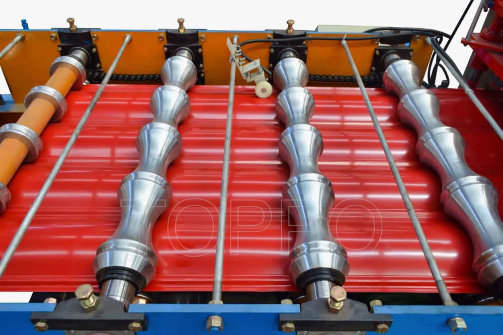 Color Steel Bamboo Glazed Tile Roll Forming Machine with Automatic PLC Control