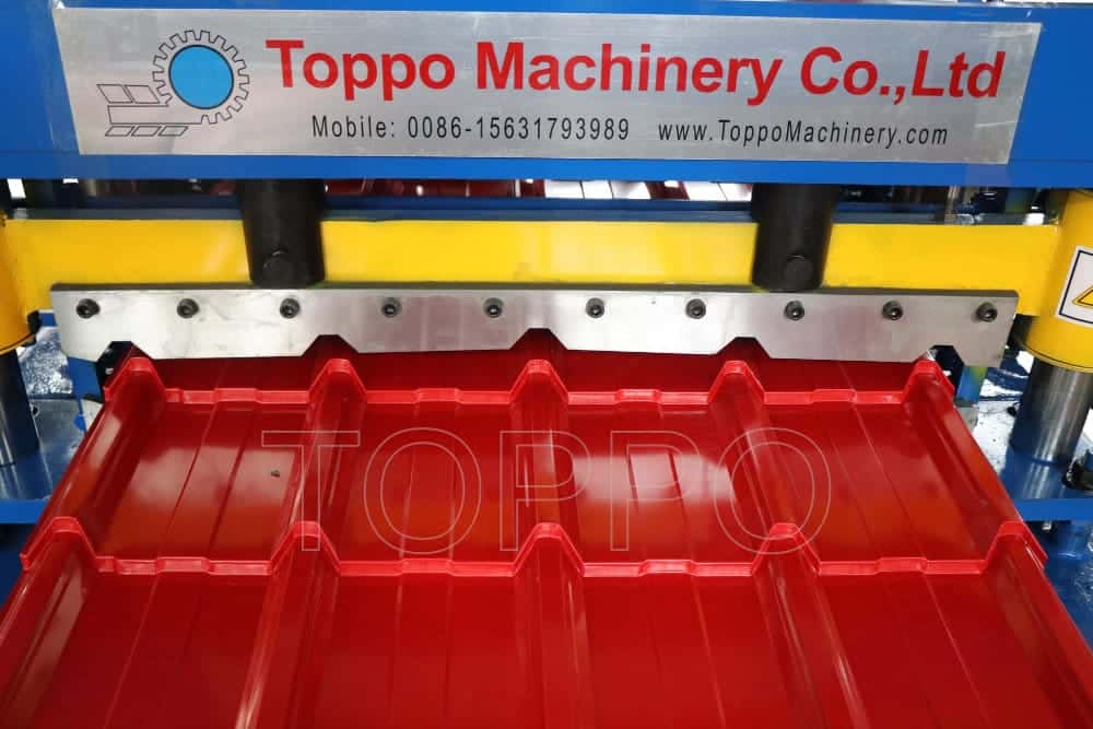 Red Tile Profile Glazed Roll Forming Machine with Hydraulic Cutting