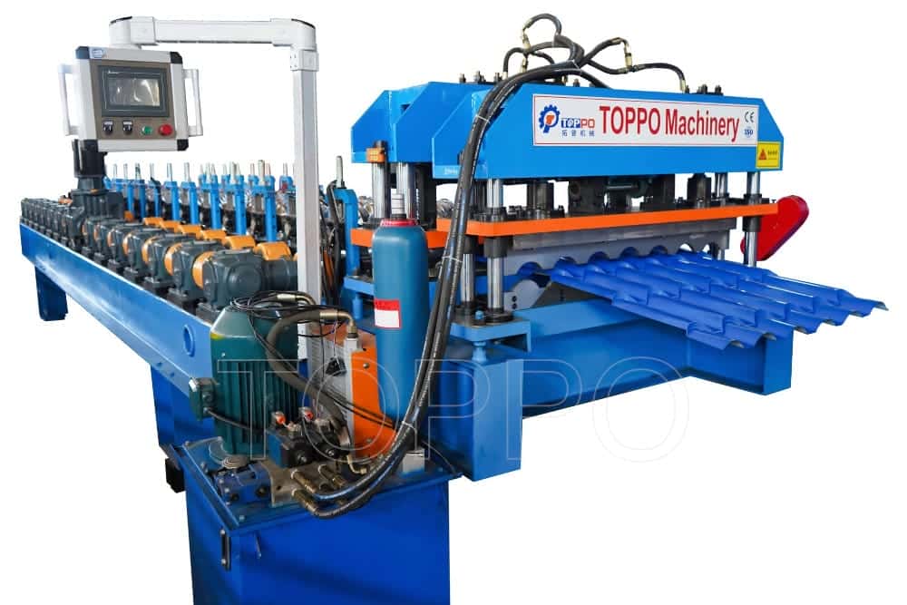 Industrial Glazed Tile Roll Forming Machine with Hydraulic Cutting