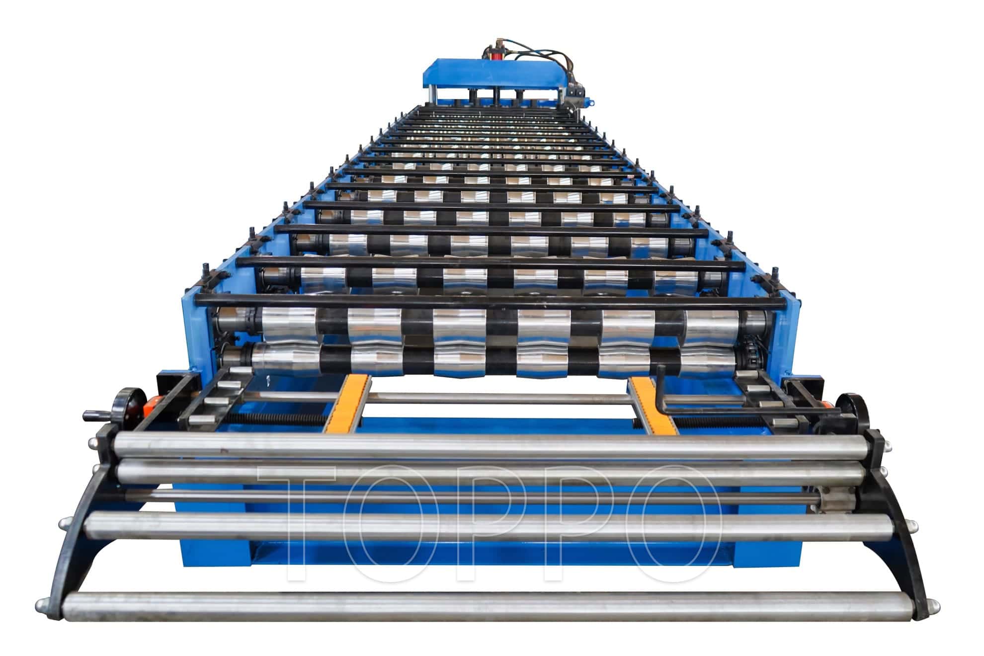 Blue Glazed Tile Roll Forming Machine with Touchscreen PLC