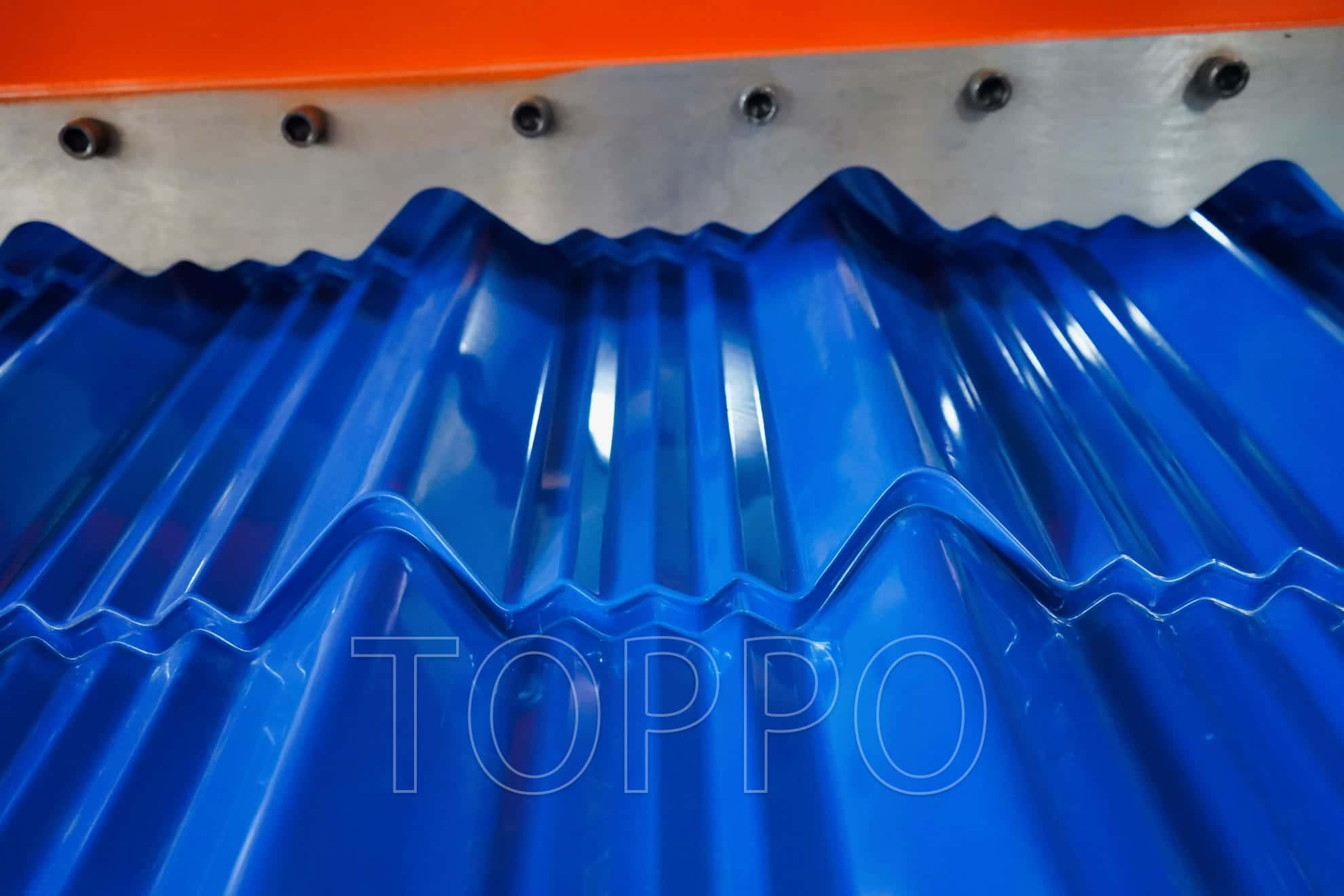 Blue Glazed Tile Roll Forming Machine with Touchscreen PLC