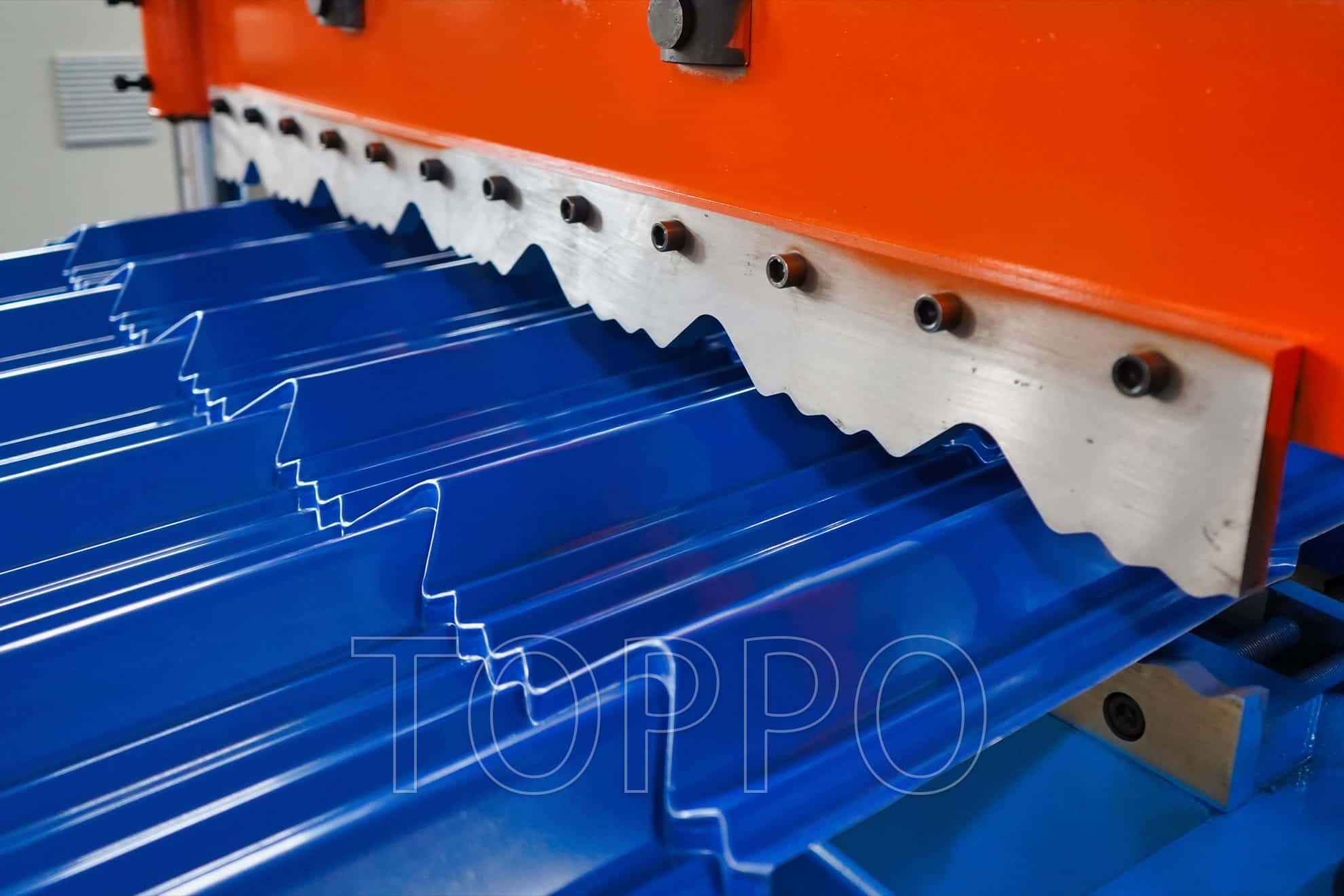 Blue Glazed Tile Roll Forming Machine with Touchscreen PLC