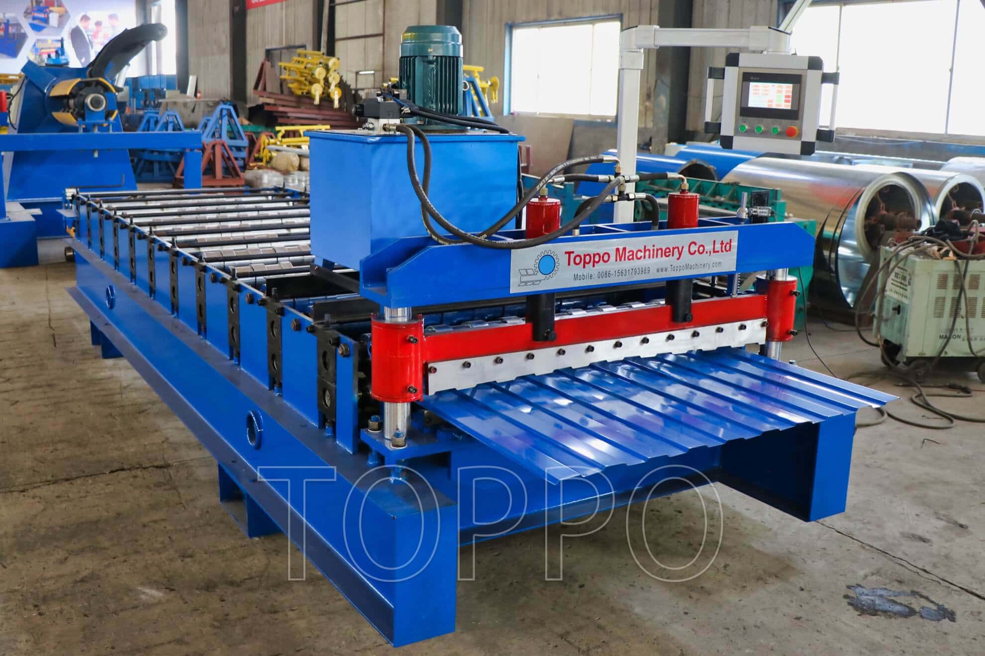 Industrial Trapezoidal Roof Panel Roll Forming Machine with Touch Screen Control