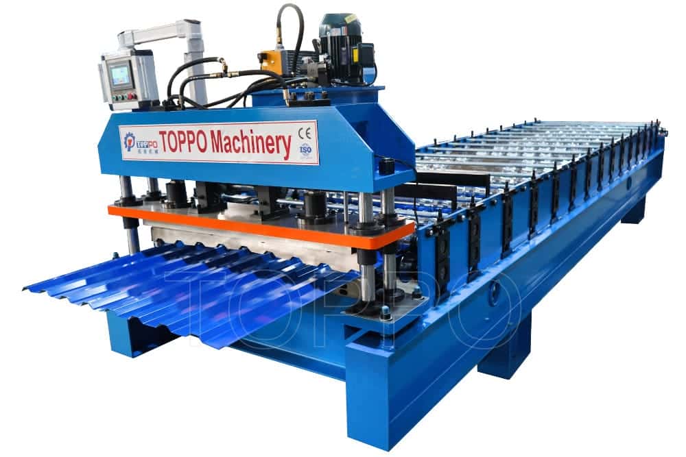 Trapezoidal Roof Panel Roll Forming Machine with PLC Control System
