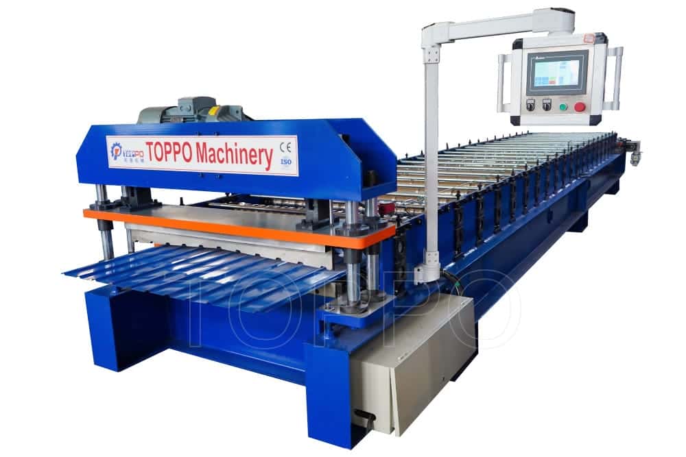 High-Speed Trapezoidal Roof Panel Roll Forming Machine with Hydraulic Cutter