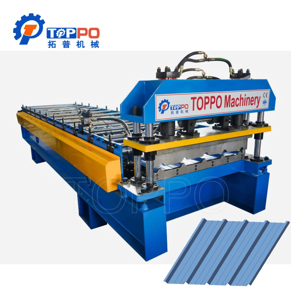 Precision Trapezoidal Roof Roll Forming Machine with Customizable Profile and Hydraulic Cutter