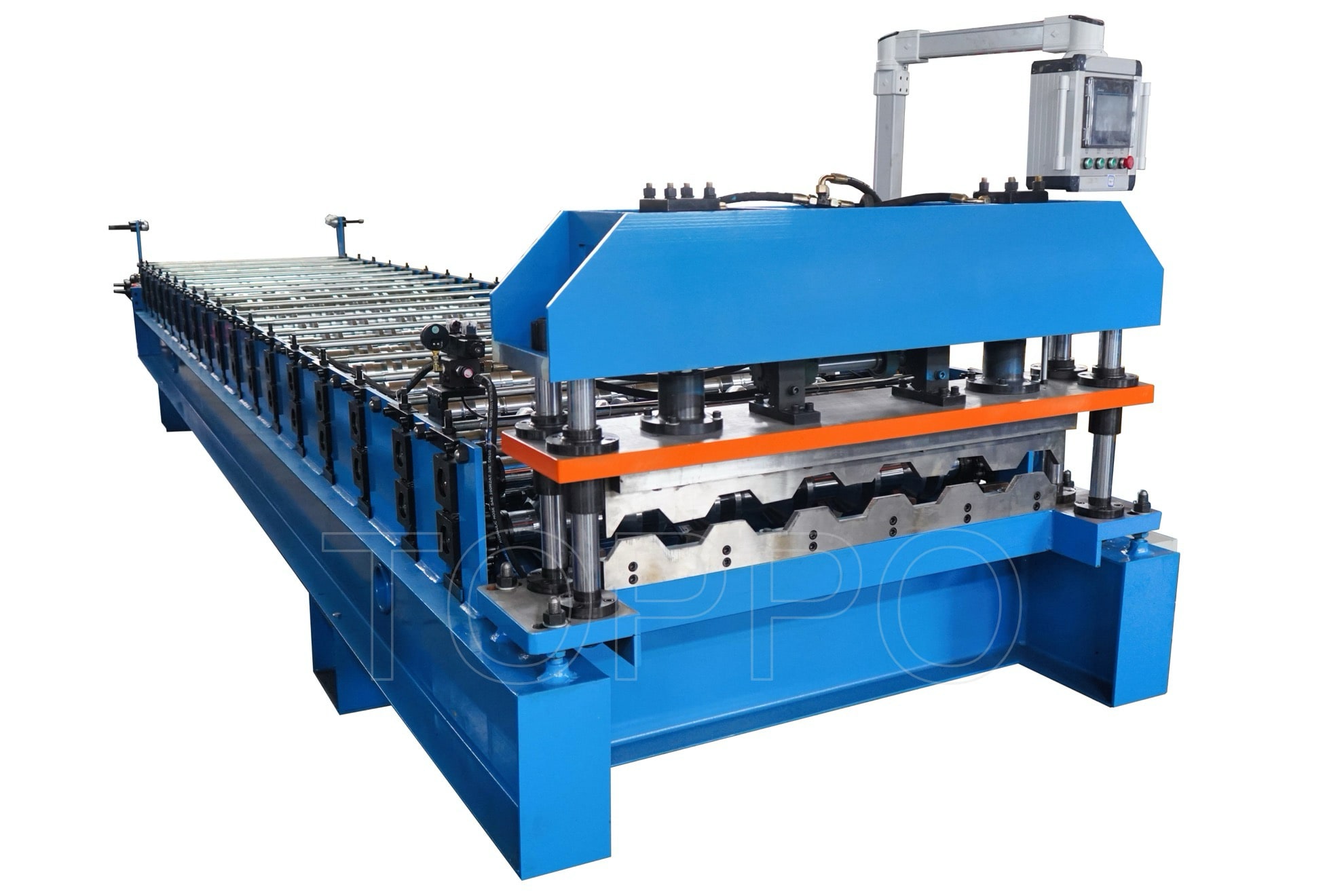 Automatic Trapezoidal Roof Sheet Roll Forming Machine with PLC Touchscreen