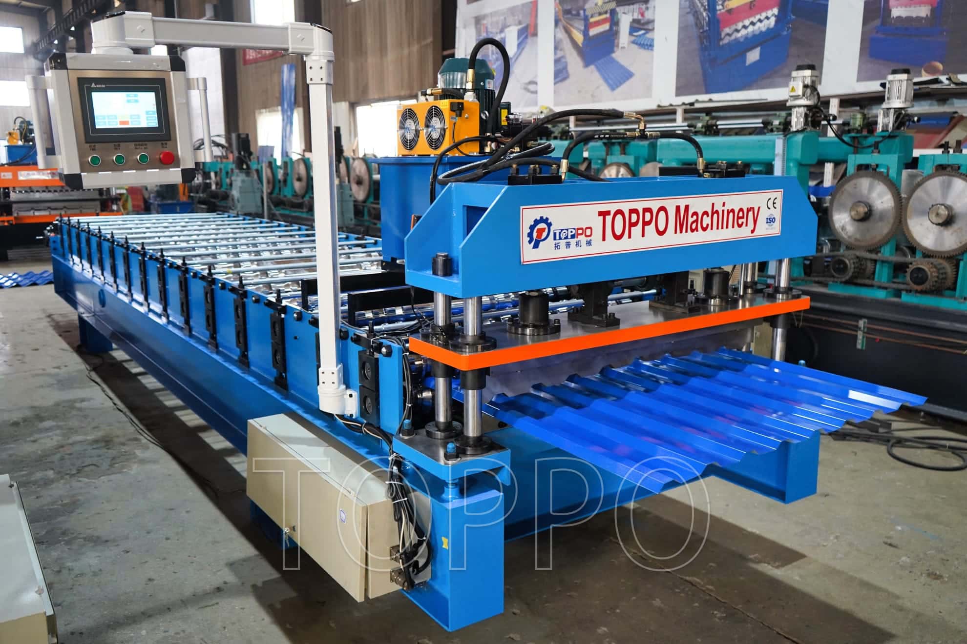 Automatic Trapezoidal Roof Panel Roll Forming Machine with PLC Control