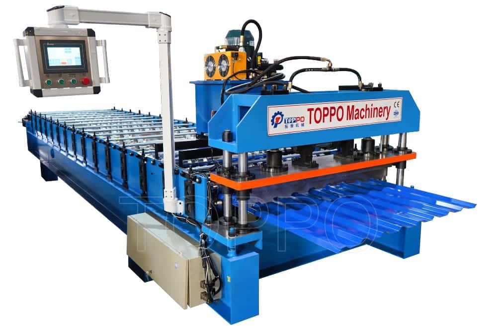 Automatic Trapezoidal Roof Panel Roll Forming Machine with PLC Control