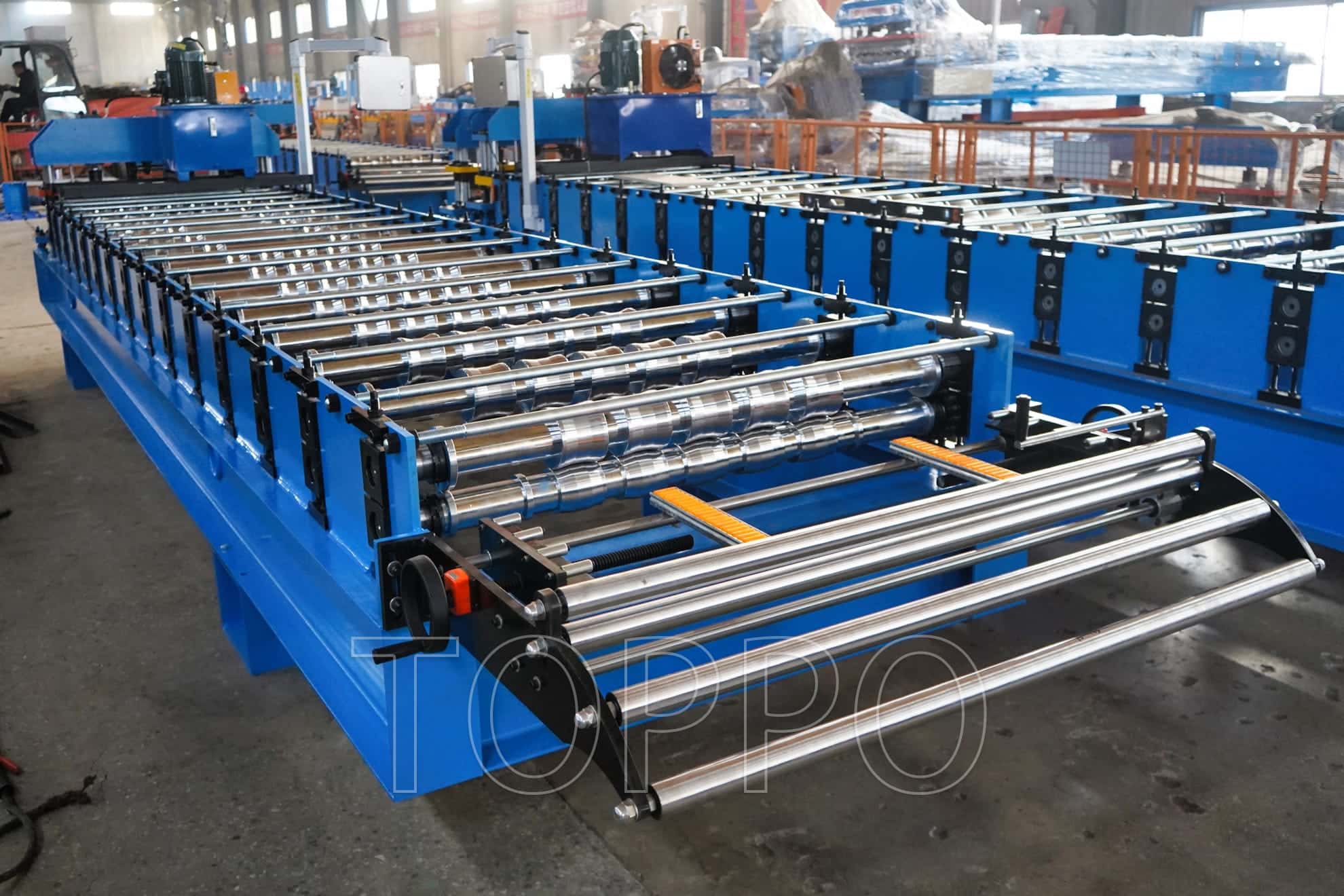 Automatic Trapezoidal Roof Panel Roll Forming Machine with PLC Control