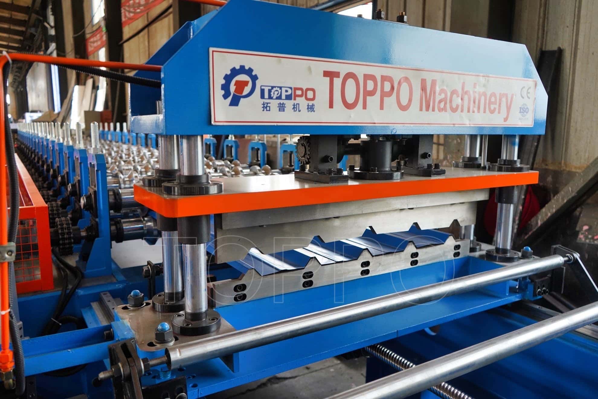 Automated Trapezoidal Roof Roll Forming Machine with Electric Stacker and PLC Control