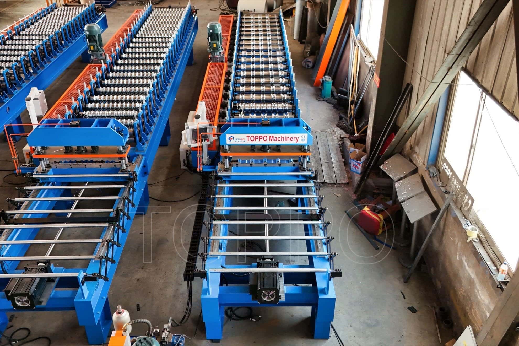 Automated Trapezoidal Roof Roll Forming Machine with Electric Stacker and PLC Control