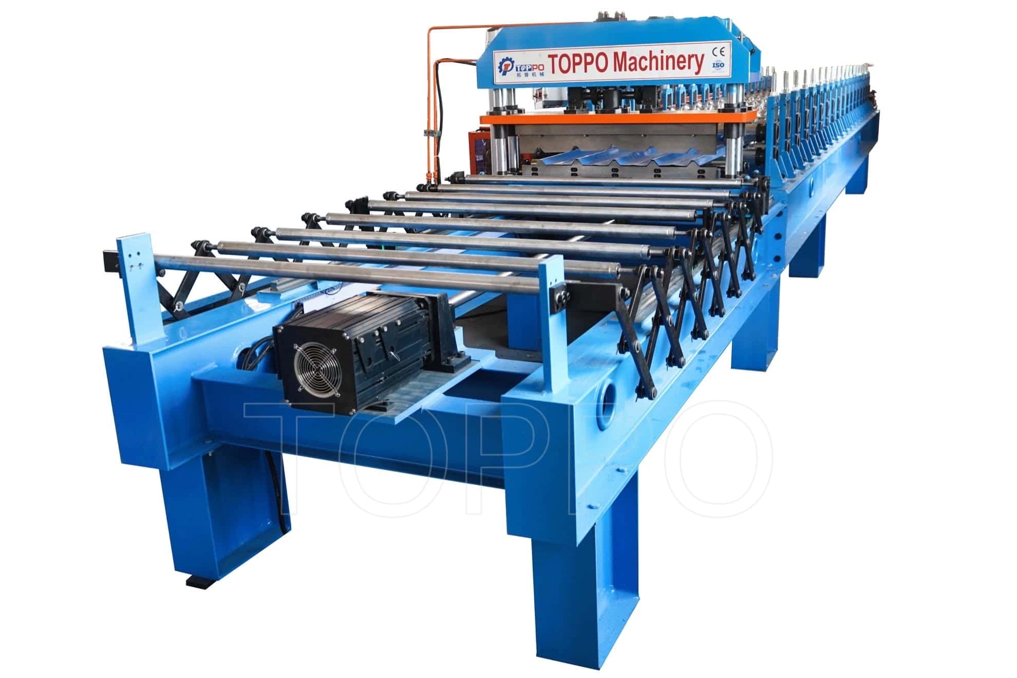Automated Trapezoidal Roof Roll Forming Machine with Electric Stacker and PLC Control