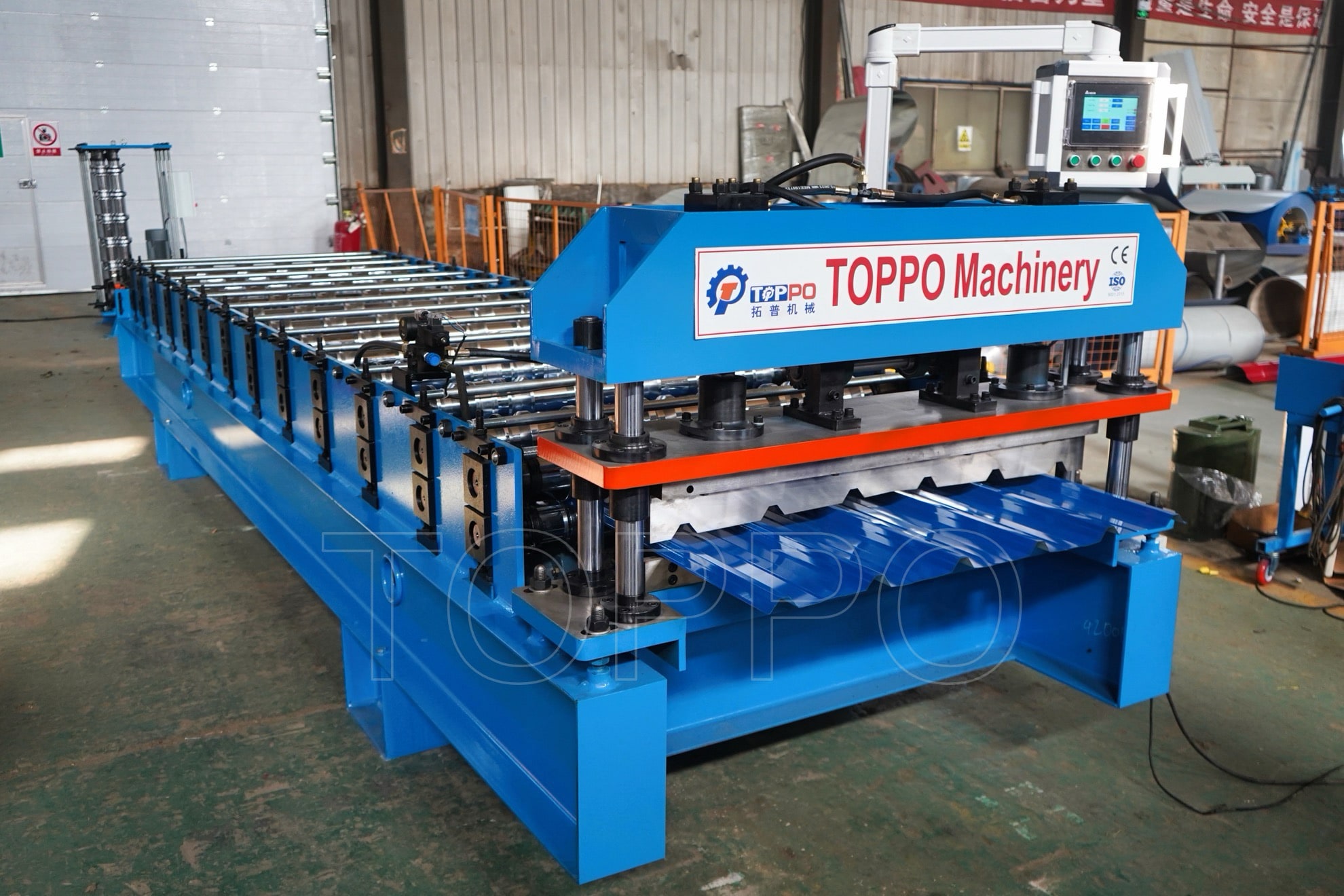 Delta PLC Controlled Trapezoidal Roll Forming Machine with Hydraulic Shear