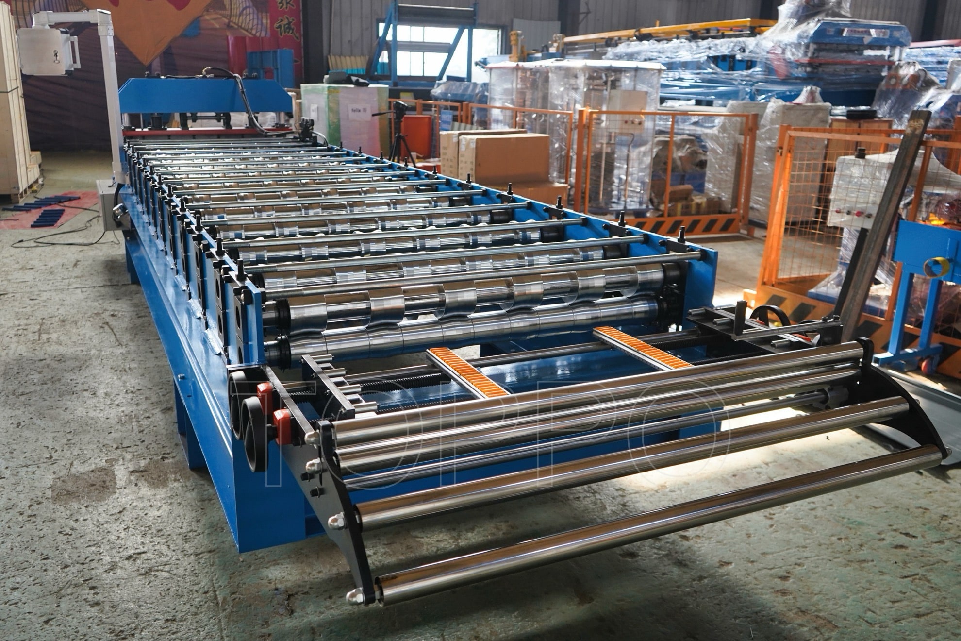 Delta PLC Controlled Trapezoidal Roll Forming Machine with Hydraulic Shear