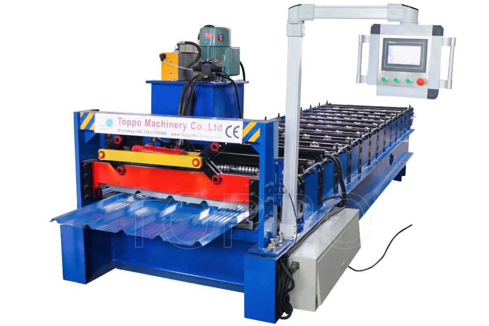 Touchscreen Controlled Trapezoidal Roll Forming Machine with Hydraulic Cutter