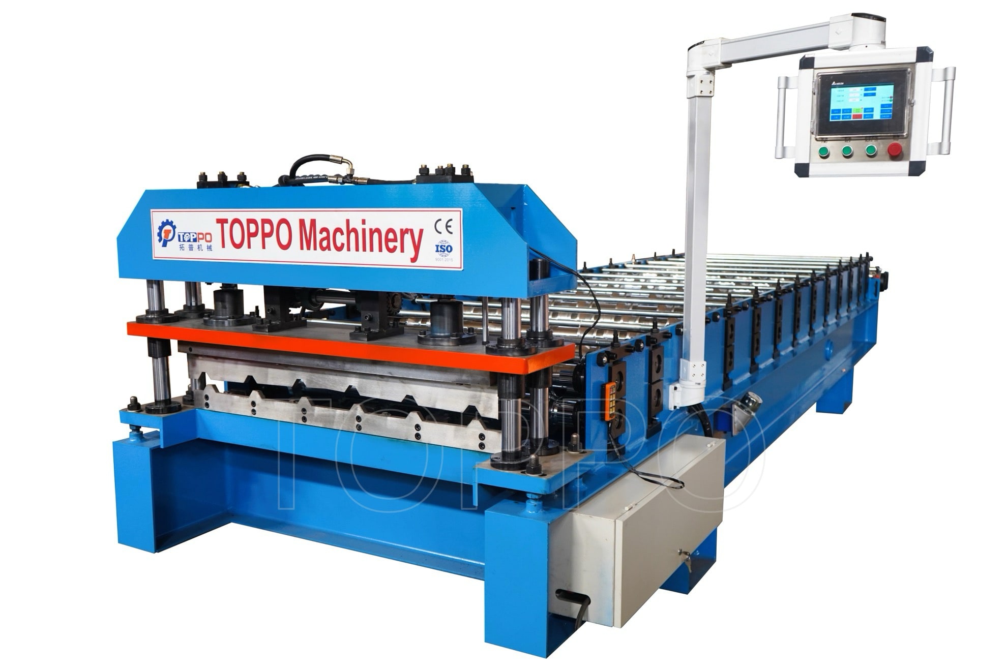 Delta PLC Controlled Trapezoidal Roll Forming Machine with Hydraulic Shear