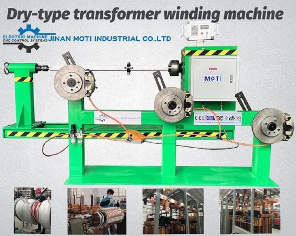 Distribution transformer coil winding machine