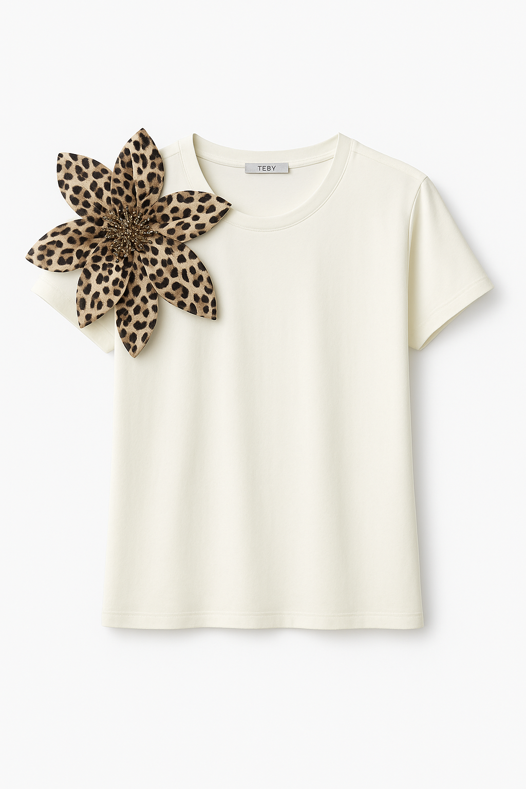 Leopard Print Flower Decorated Ba