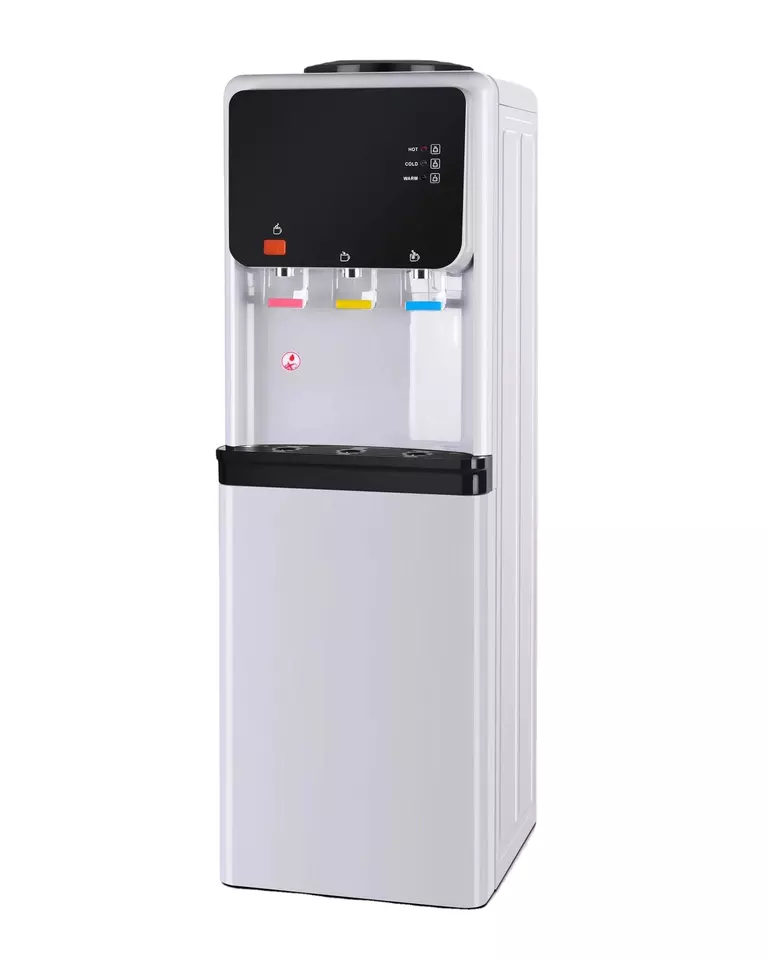 Freestanding Hot and Cold Compressor Cooling Water Dispenser with Red Panel