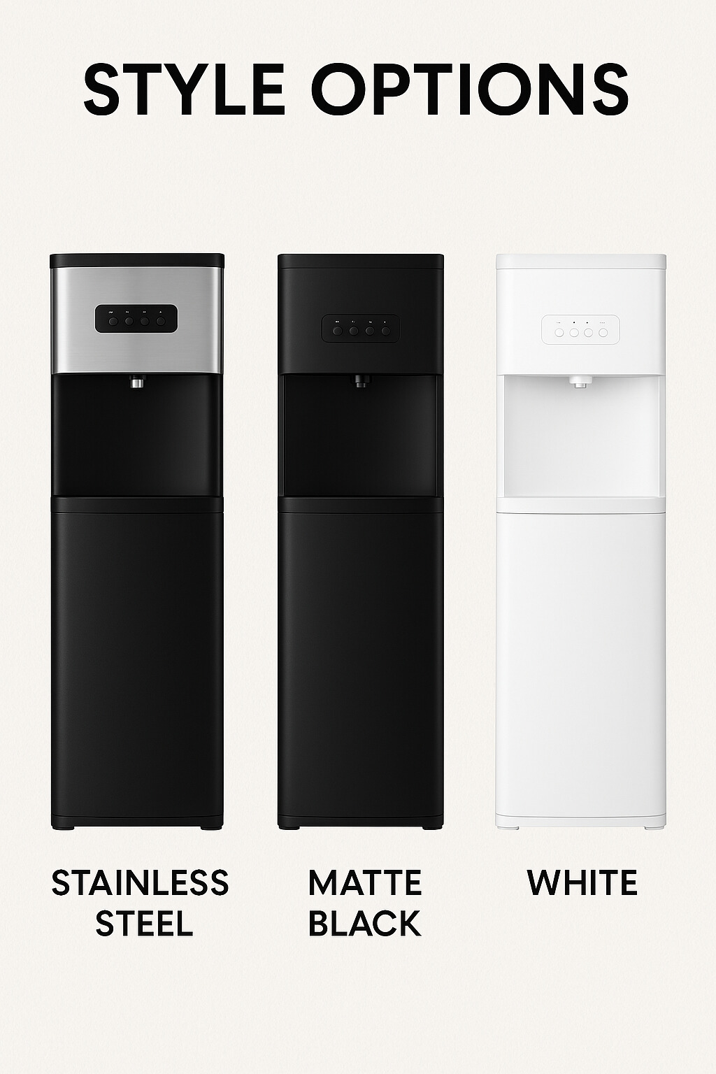 Bottom Loading Hot and Cold Compressor Cooling Water Dispenser with Stainless Steel Panel