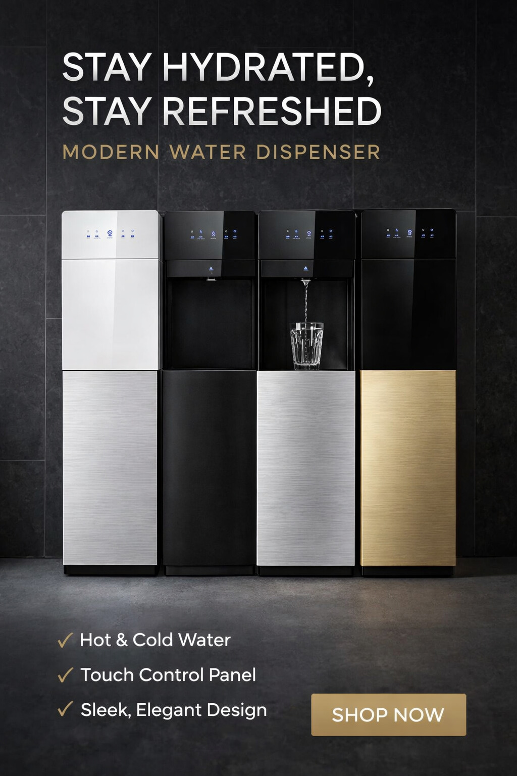 Smart Household Standing Hot and Cold Compressor Cooling Water Dispenser