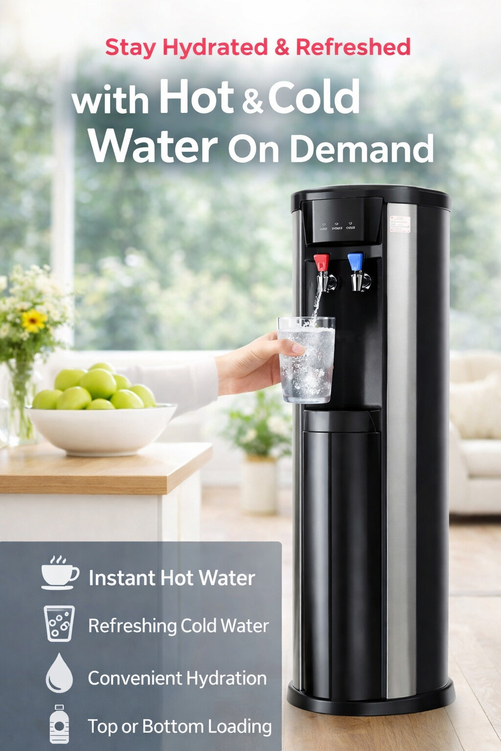 SS304 Food Grade Tank Hot and Cold Compressor Cooling Water Dispenser