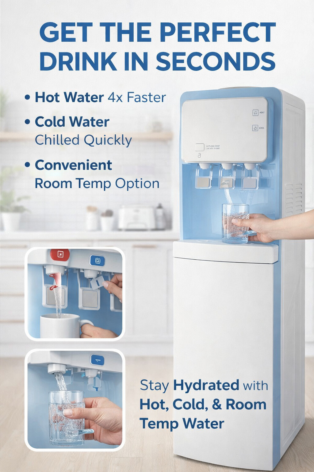 Hotel Lobby 5 Gallon Bottled Hot and Cold Compressor Cooling Water Dispenser