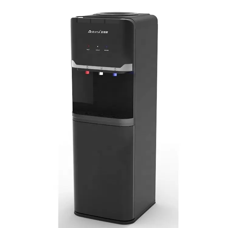 White Portable 5 gallon bottled electric or R134a compressor cooling hot and cold water dispenser with Three Faucets
