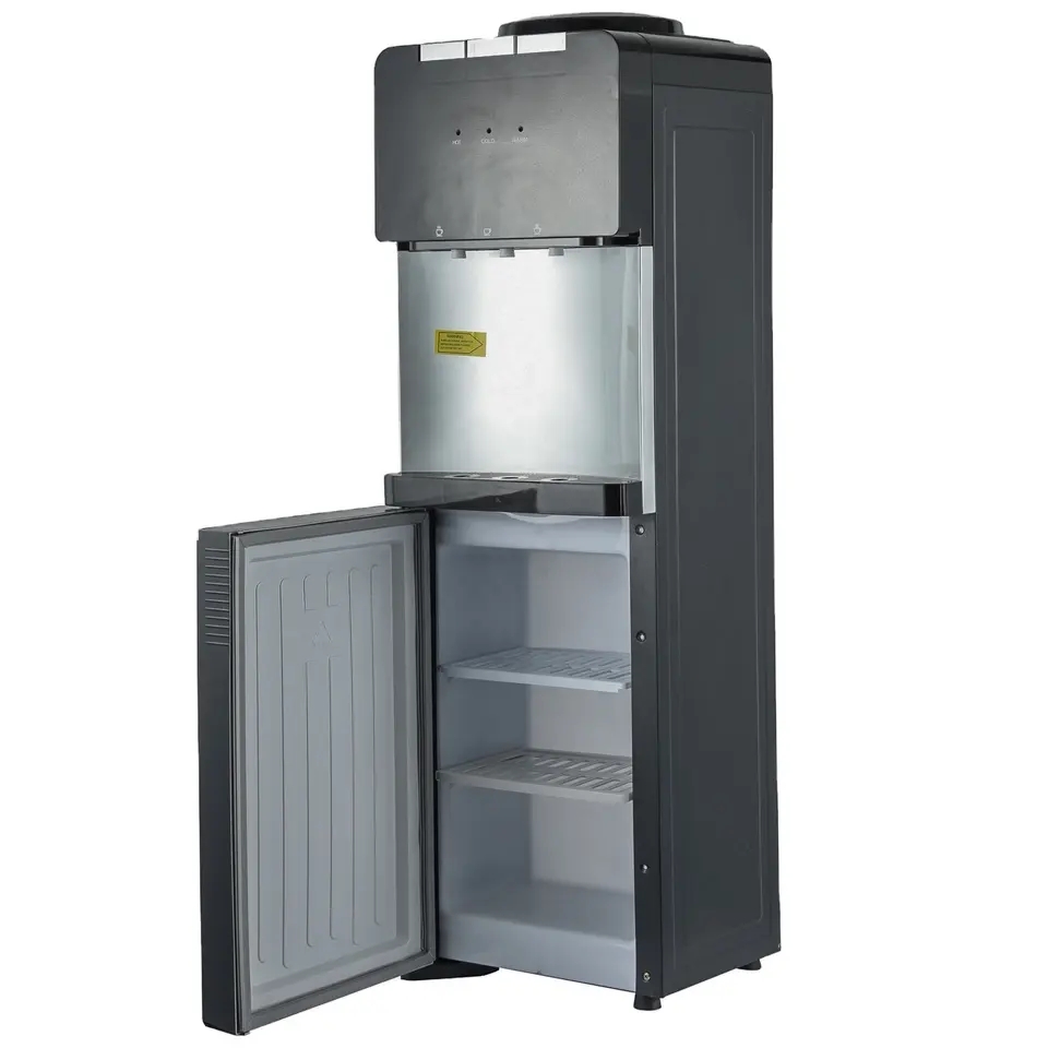 Freestanding Portable 5 gallon bottled electric or R134a compressor cooling hot and cold water dispenser with Dual Shelves