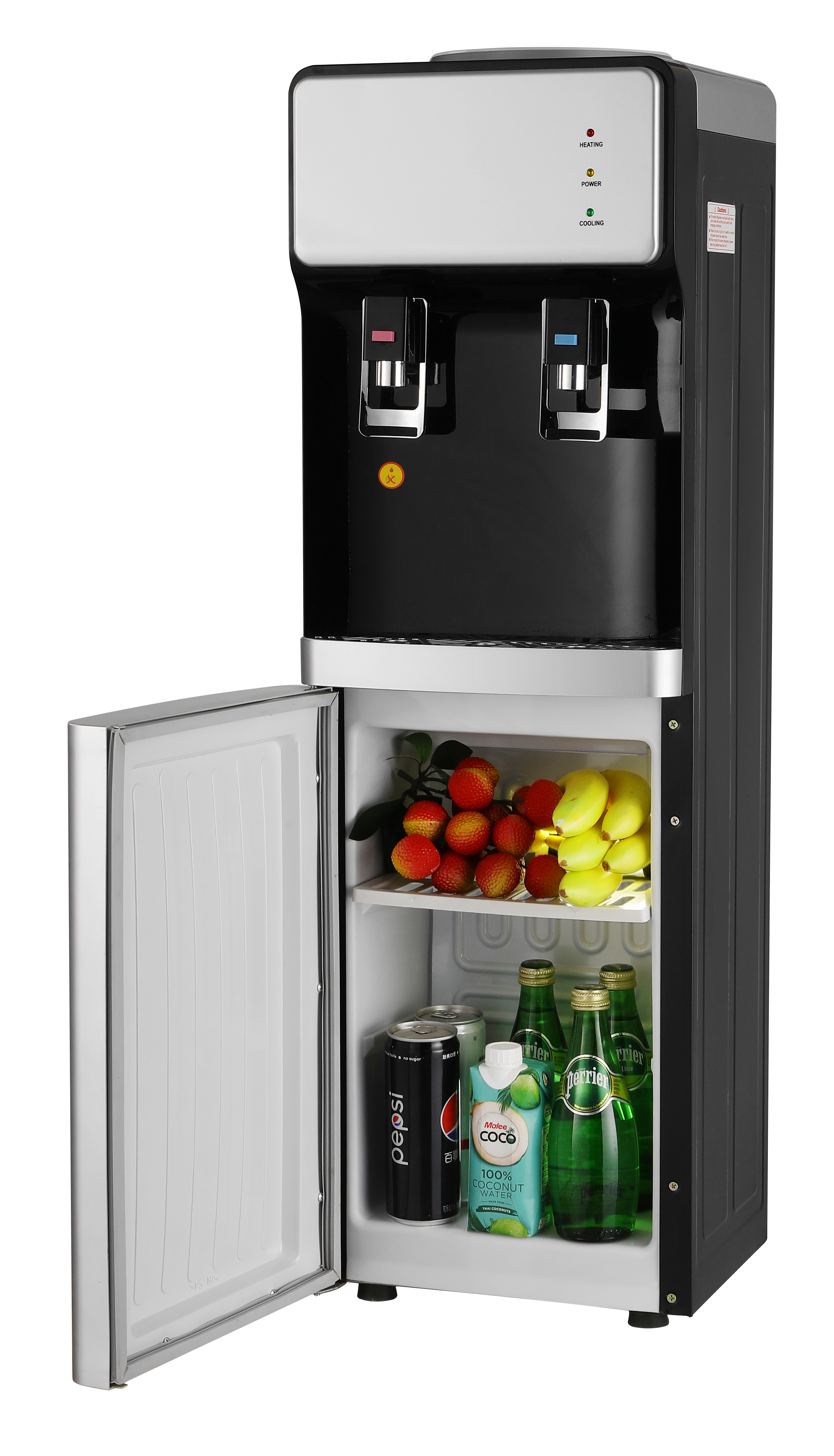 Smart home 5 gallon bottled top loading electric R134a compressor cooling standing hot and cold water dispenser, Bottom Loading Silver