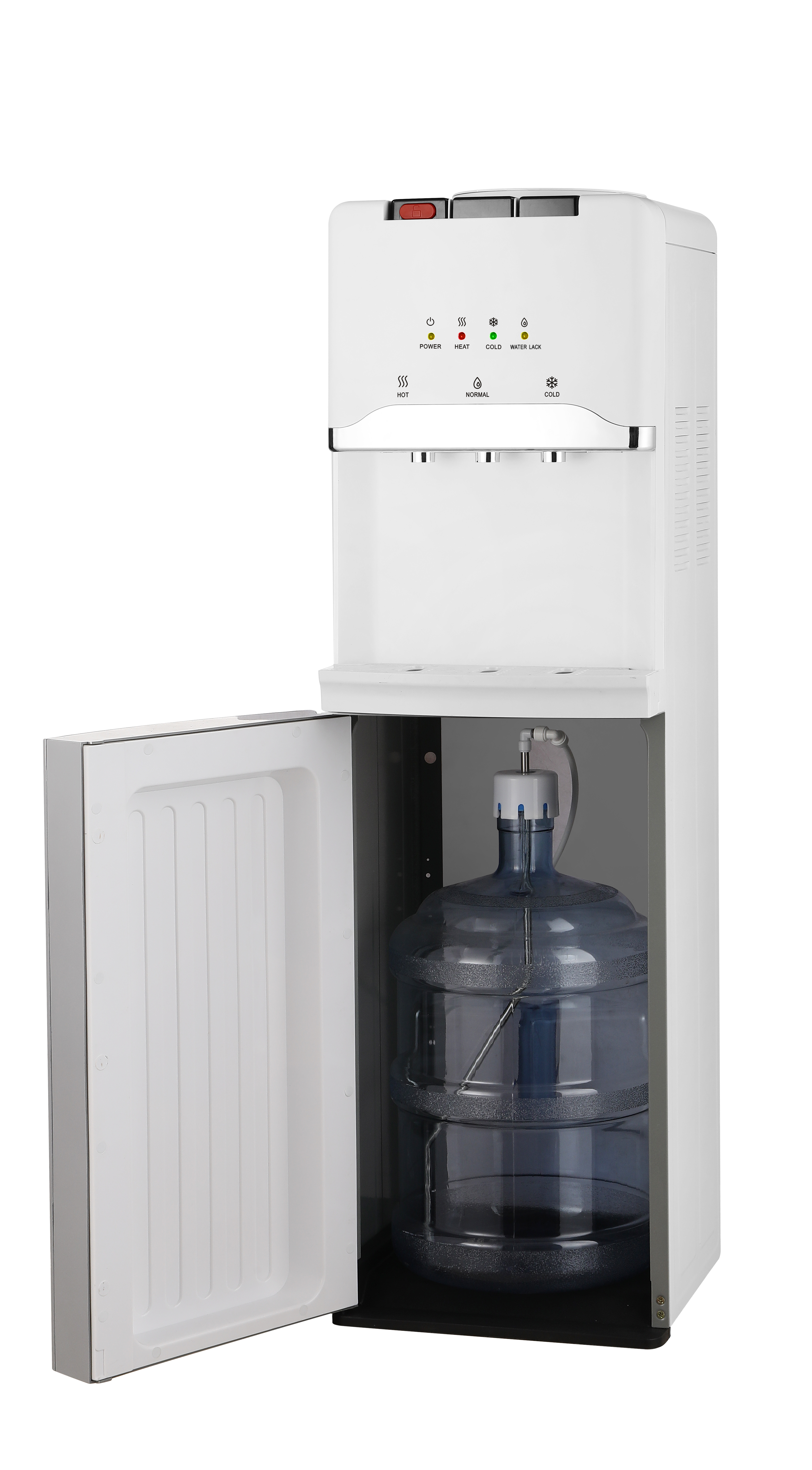 Office use 5 gallon bottled top loading electric R134a compressor cooling standing hot and cold water dispenser