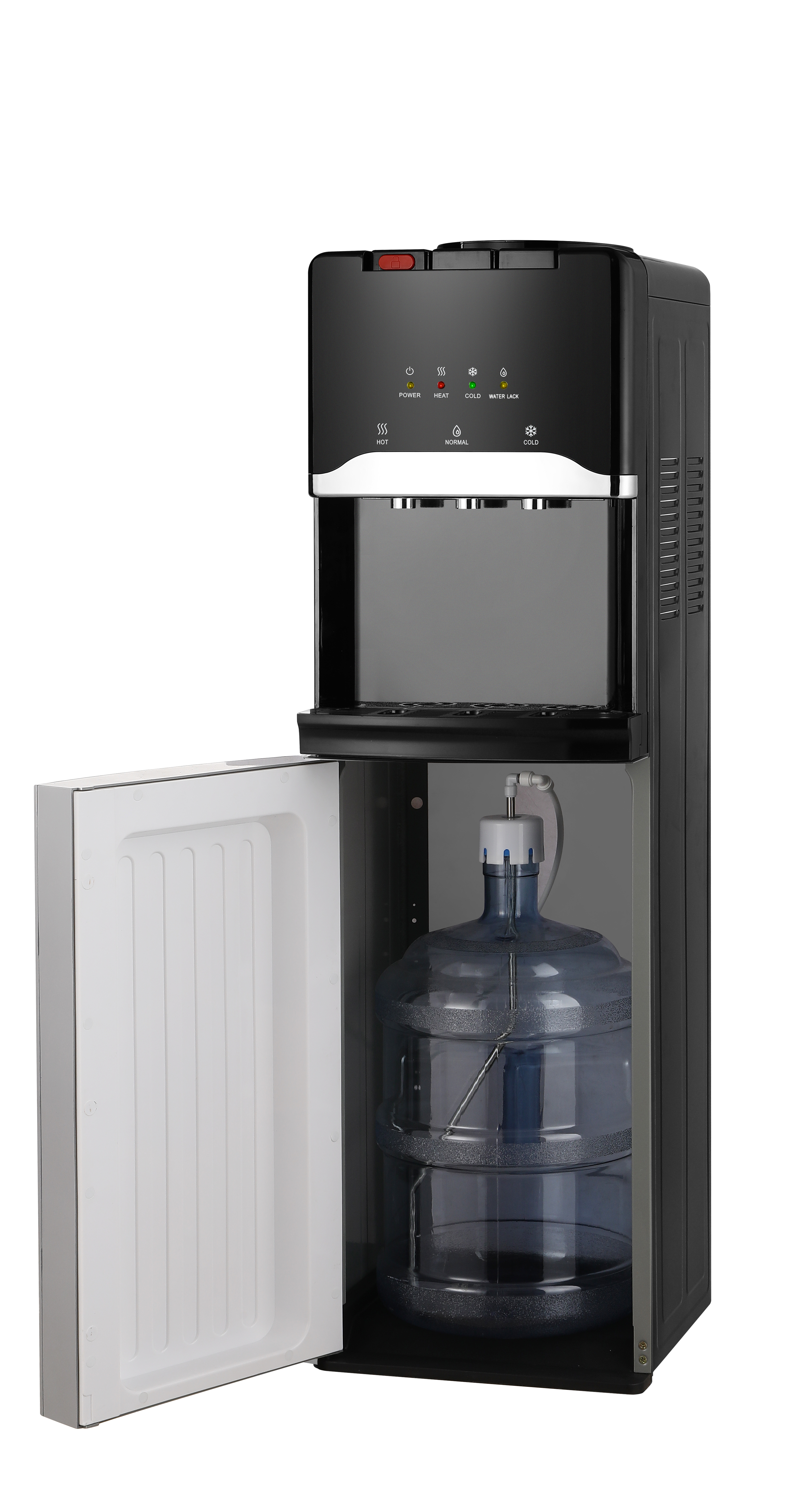 Office use 5 gallon bottled top loading electric R134a compressor cooling standing hot and cold water dispenser