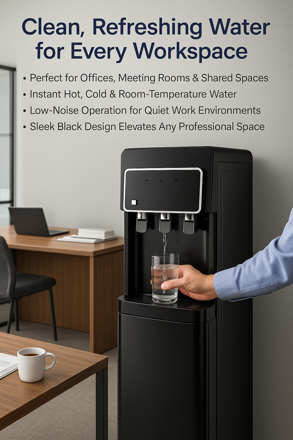 Easy Bottle Replacement Hot and Cold Compressor Cooling Water Dispenser