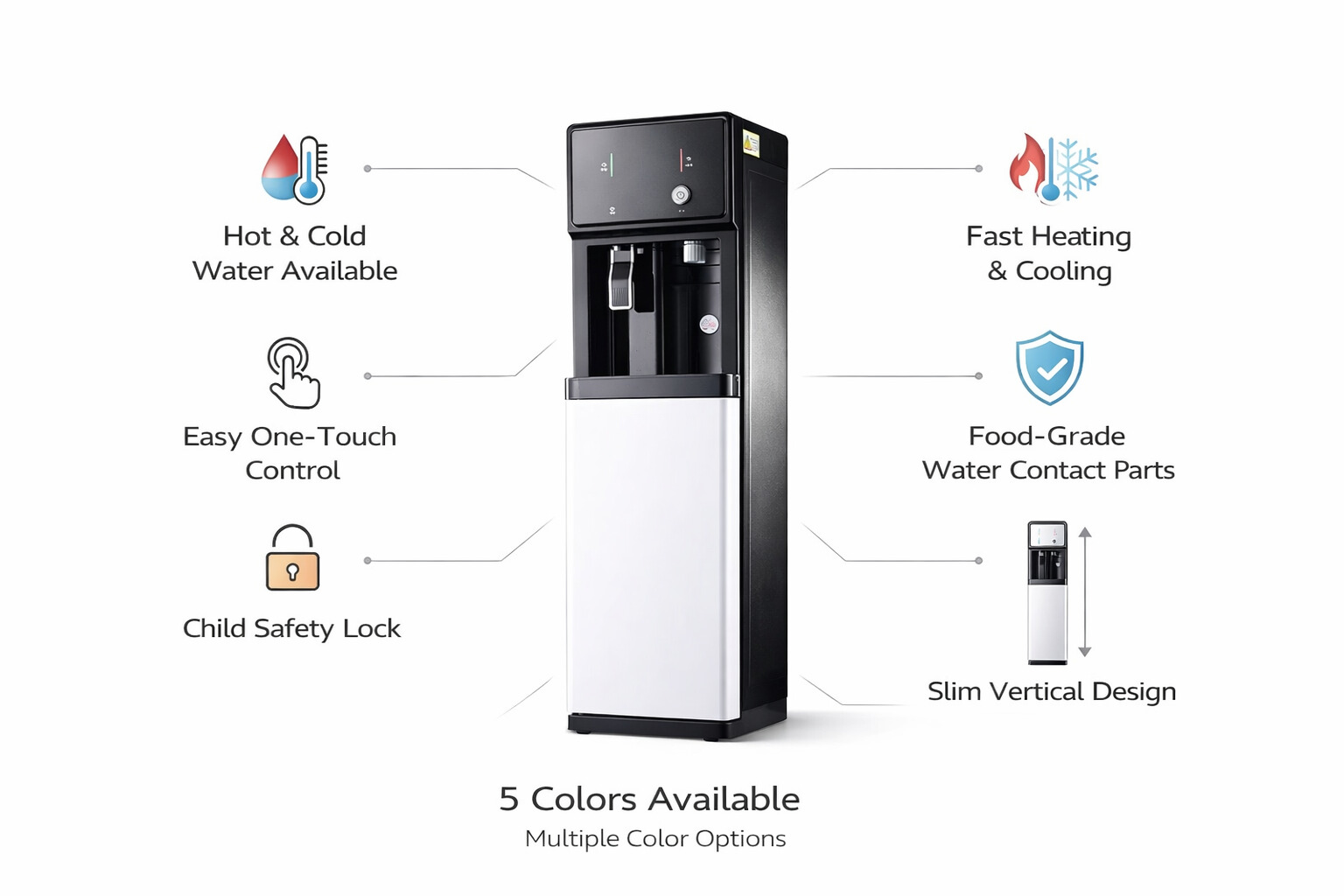 Energy Saving Hot and Cold Compressor Cooling Water Dispenser