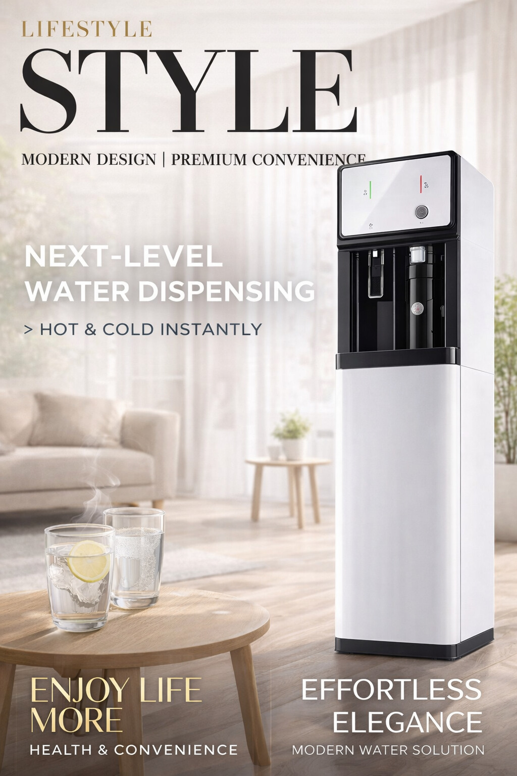 Energy Saving Hot and Cold Compressor Cooling Water Dispenser