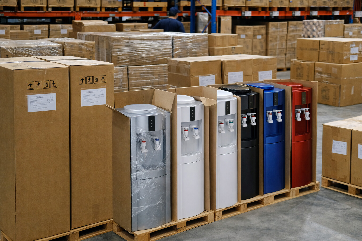 Low Noise Hot and Cold Compressor Cooling Water Dispenser with Dual Taps