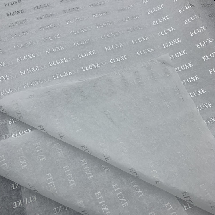 Custom Printed 17gsm Luxury Silk Tissue Paper Silver Foil Stamped Decorative Gift Box Wrapping Paper