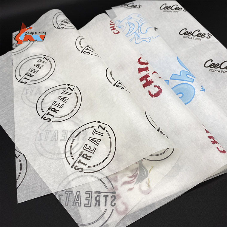 Food Grade Custom logo Printed Wax Paper Grease Proof Sandwich Paper