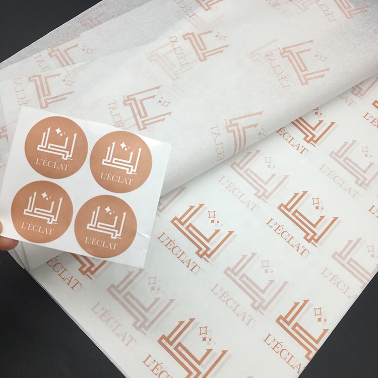 Custom Printed Logo Waterproof Round Sticker Printing Self Adhesive Label Transparent Sealing Tape Roll Transfer Stickers